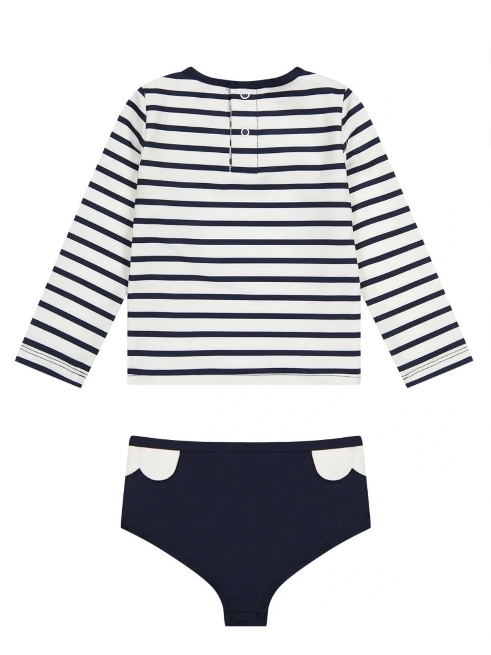NWT Sperry Baby Rash Guard Swimsuit Set 6 Months Navy Stripe UPF 50+